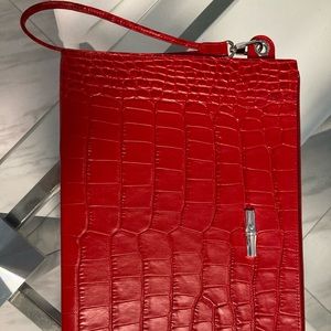 Longchamp embossed envelope croco bag